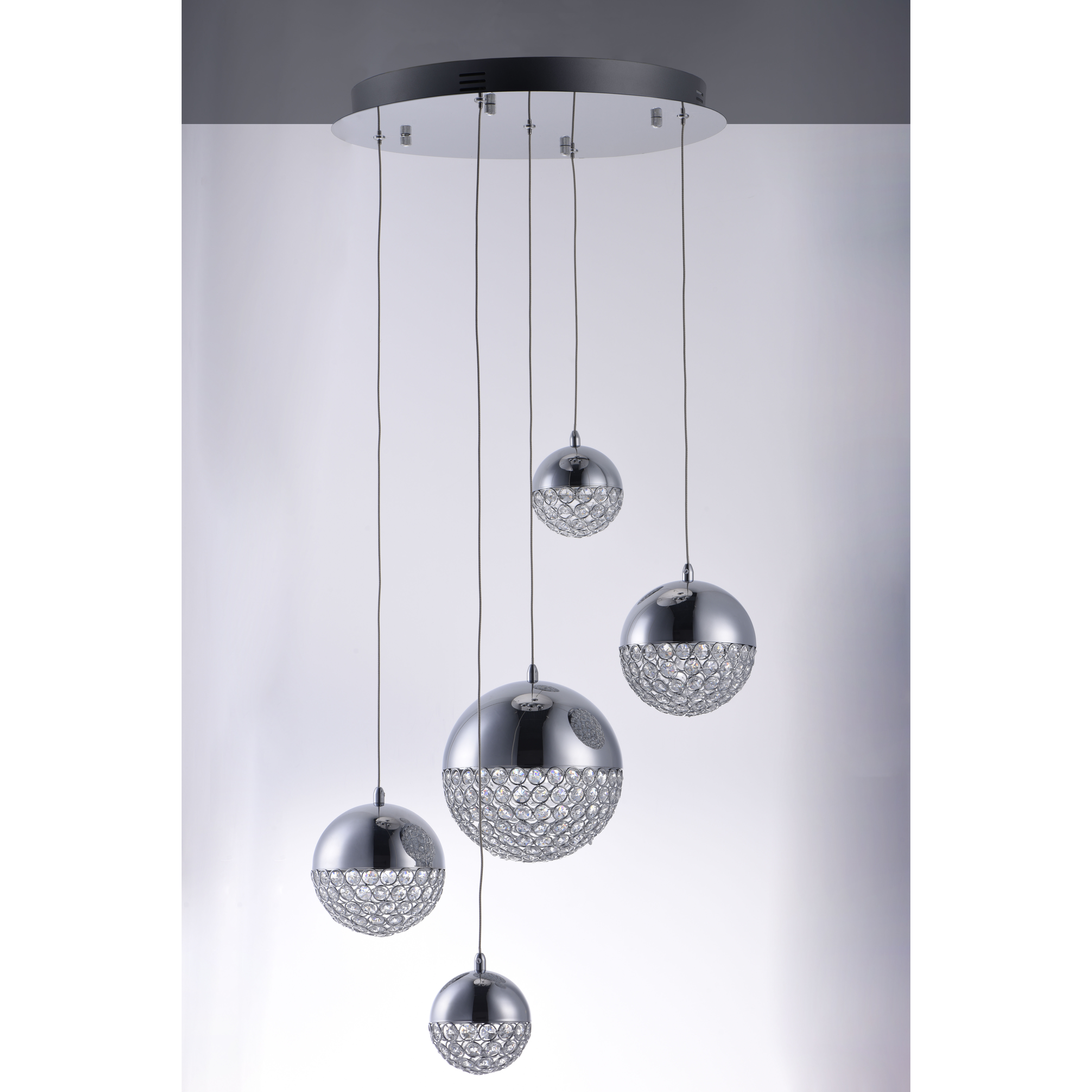 Eclipse LED 20 inch Polished Chrome Multi-Light Pendant Ceiling Light