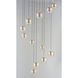 Newton LED 27.5 inch Black and Gold Multi-Light Pendant Ceiling Light