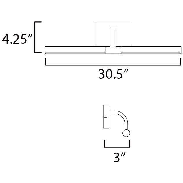 Mona LED 30.5 inch Gold ADA Wall Sconce Wall Light