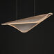 Manta Linear Pendant Ceiling Light in Polished Chrome, Clear Ribbed