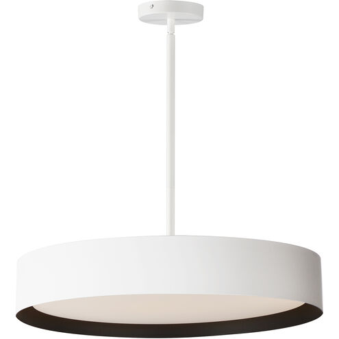 Echo LED 24 inch White and Black Single Pendant Ceiling Light in White/Black