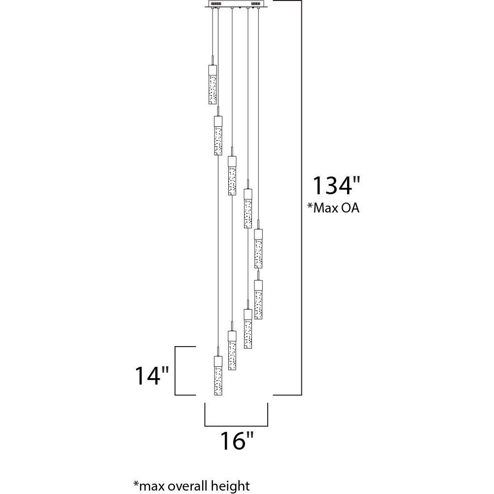 Fizz IV LED 16 inch Polished Chrome Multi-Light Pendant Ceiling Light
