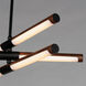 Rollo LED 28 inch Antique Pecan and Black Linear Pendant Ceiling Light
