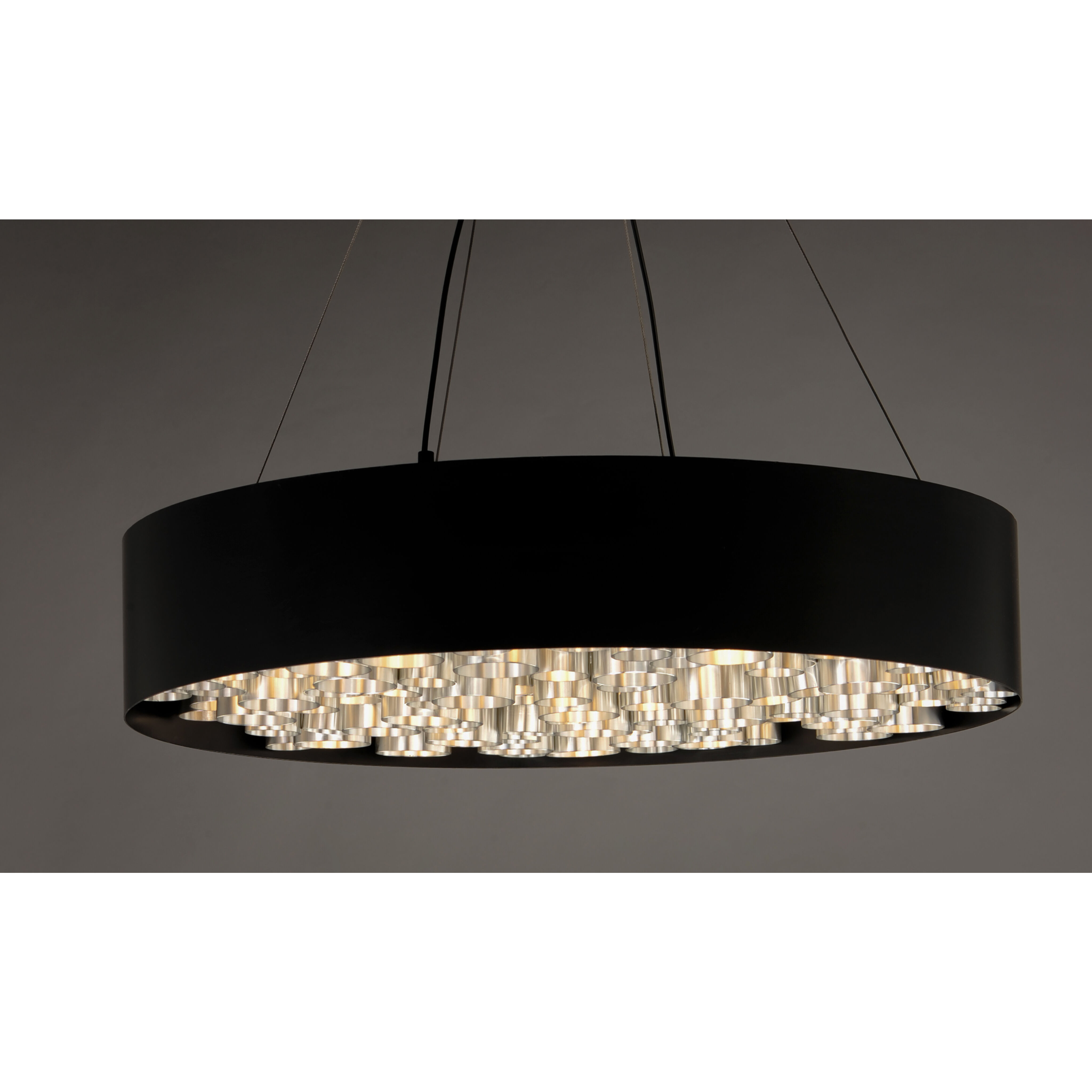 Pipes LED 30 inch Black and Brushed Aluminum Multi-Light Pendant Ceiling Light