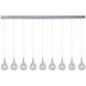 Larmes 9 Light 56 inch Polished Chrome Linear Pendant Ceiling Light