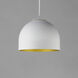 Foster LED 9.75 inch White and Gold Mini Pendant Ceiling Light in White/Gold