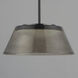 Jensen LED 18 inch Black Single Pendant Ceiling Light in Smoke