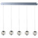 Orb 5 Light 33.75 inch Polished Chrome Linear Pendant Ceiling Light