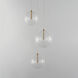Global LED 11.5 inch Natural Aged Brass Multi-Light Pendant Ceiling Light