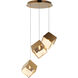 Ice Cube LED 18.5 inch French Gold Multi-Light Pendant Ceiling Light