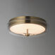 Voto LED 12 inch Natural Aged Brass Flush Mount Ceiling Light in Clear