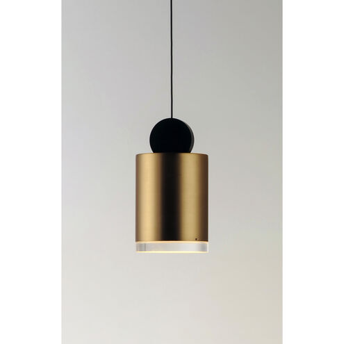 Nob LED 4 inch Black and Gold Single Pendant Ceiling Light