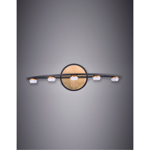 Button LED 24 inch Black/Gold Bath Vanity Light Wall Light
