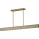 Lintel LED 59 inch Travertine and Natural Aged Brass Linear Pendant Ceiling Light