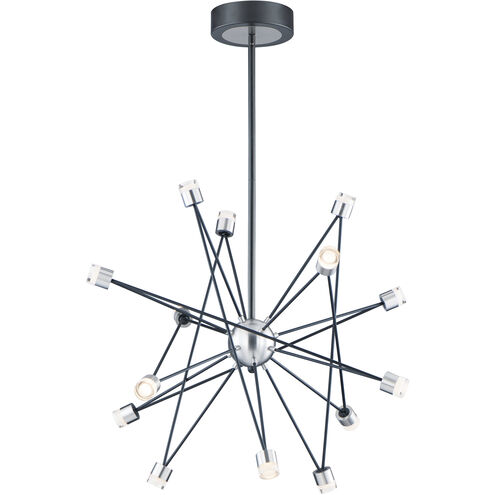 Phaeton LED 30 inch Black and Brushed Aluminum Multi-Light Pendant Ceiling Light