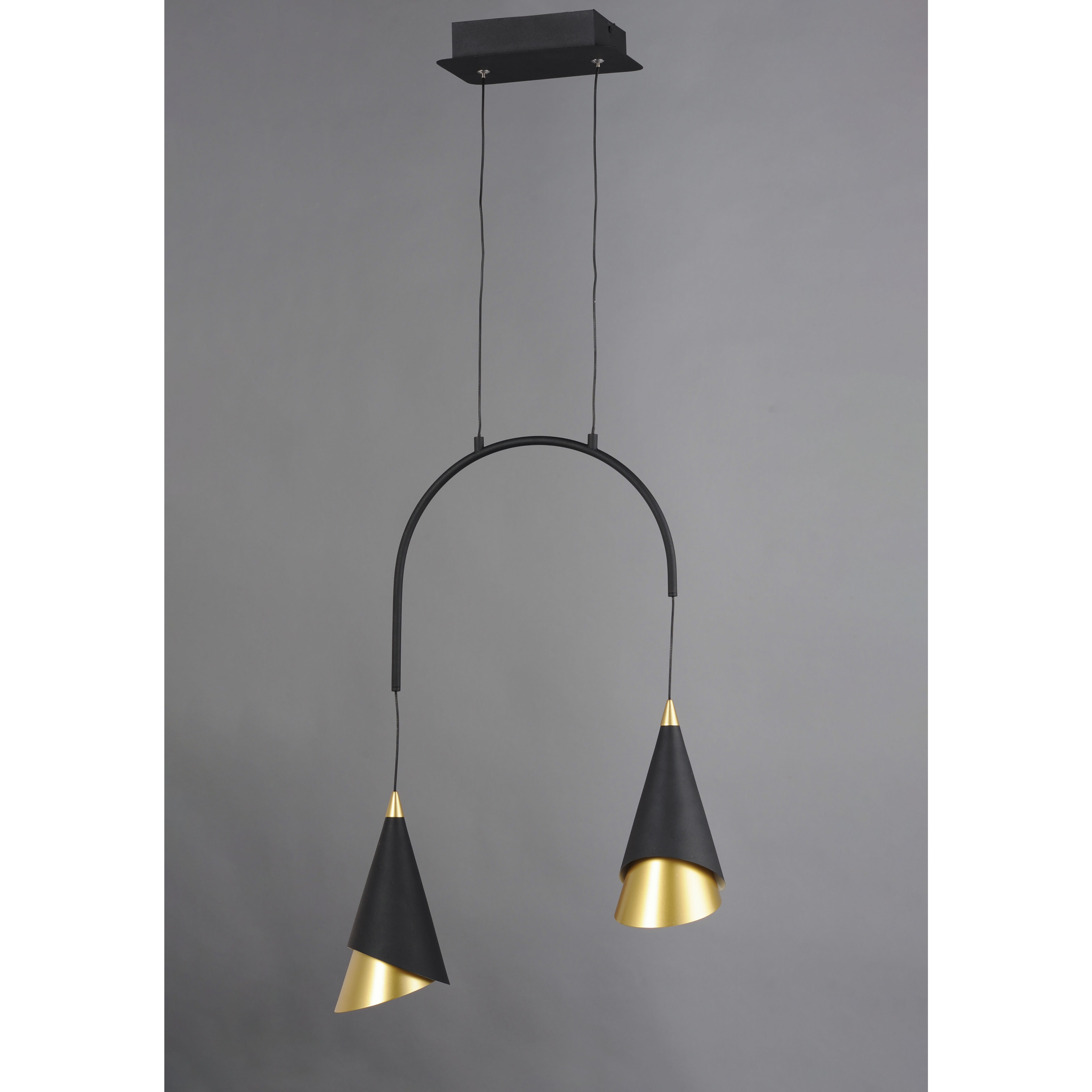 Mermaid LED 5.5 inch Black and Metallic Gold Single Pendant Ceiling Light