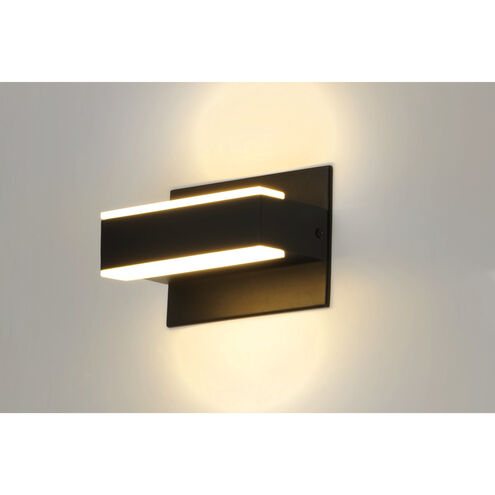 Omni LED 7.25 inch Black Bath Vanity Light Wall Light