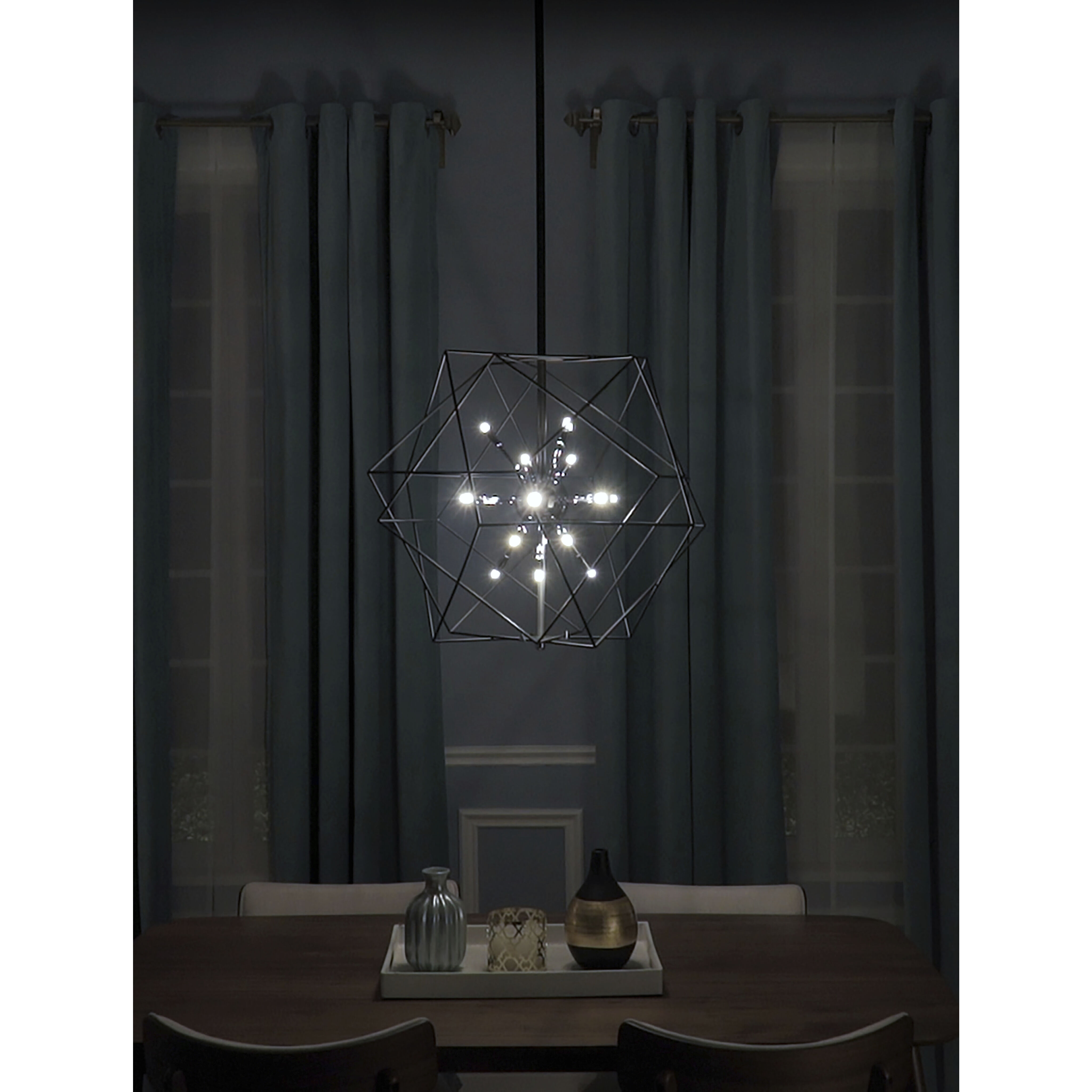 Rubic LED LED 20.5 inch Black and Polished Chrome Single Pendant Ceiling Light