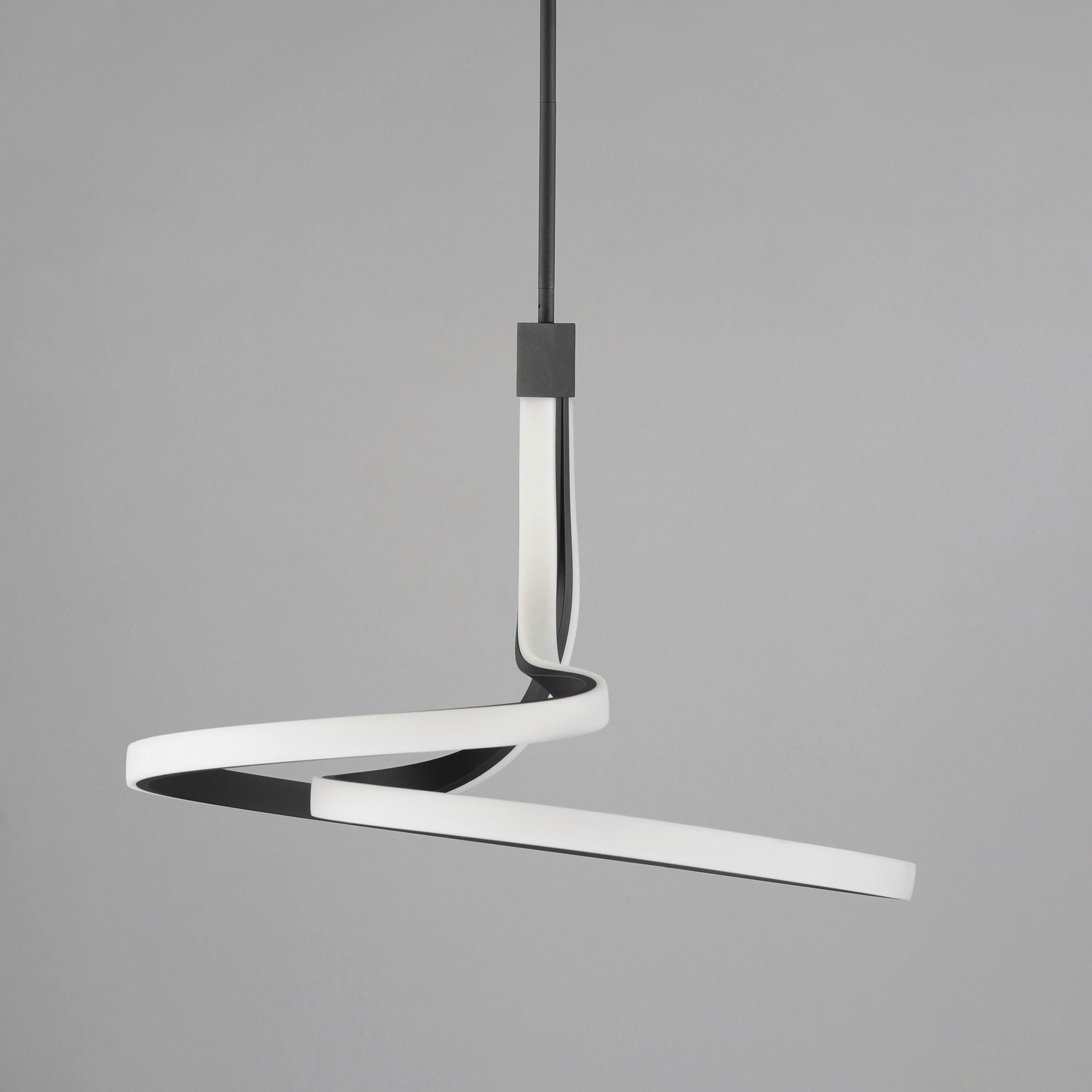 Serpentine LED 24.75 inch Black Single Pendant Ceiling Light