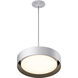 Echo LED 16 inch White and Black Single Pendant Ceiling Light in White/Black