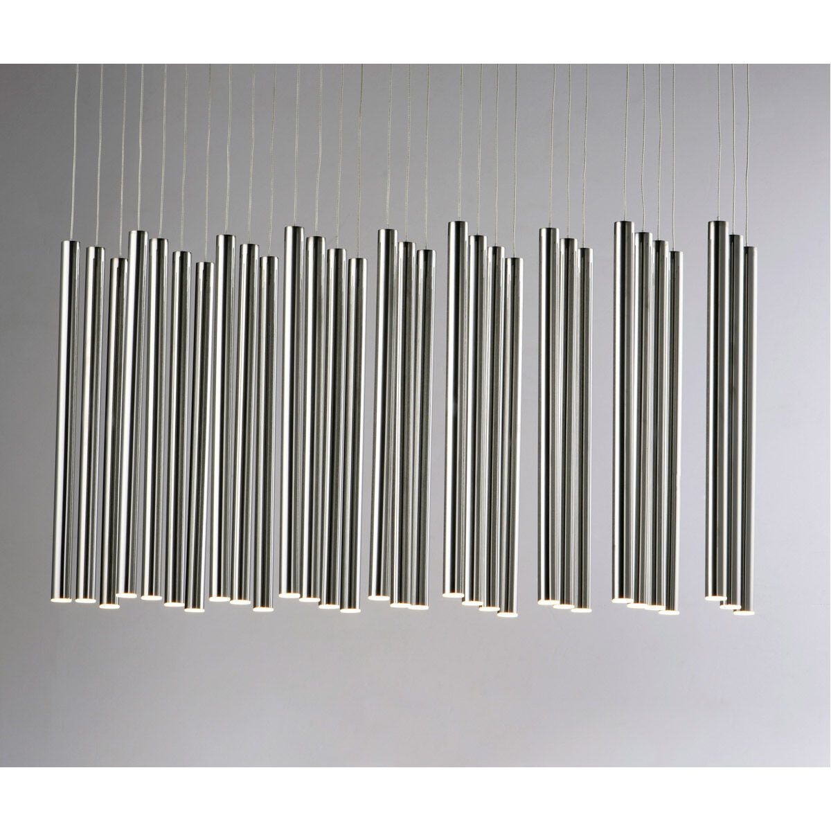 Flute LED 11.75 inch Black Chrome Multi-Light Pendant Ceiling Light