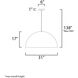 Hemisphere LED 31 inch Gloss Black and Aluminum Single Pendant Ceiling Light