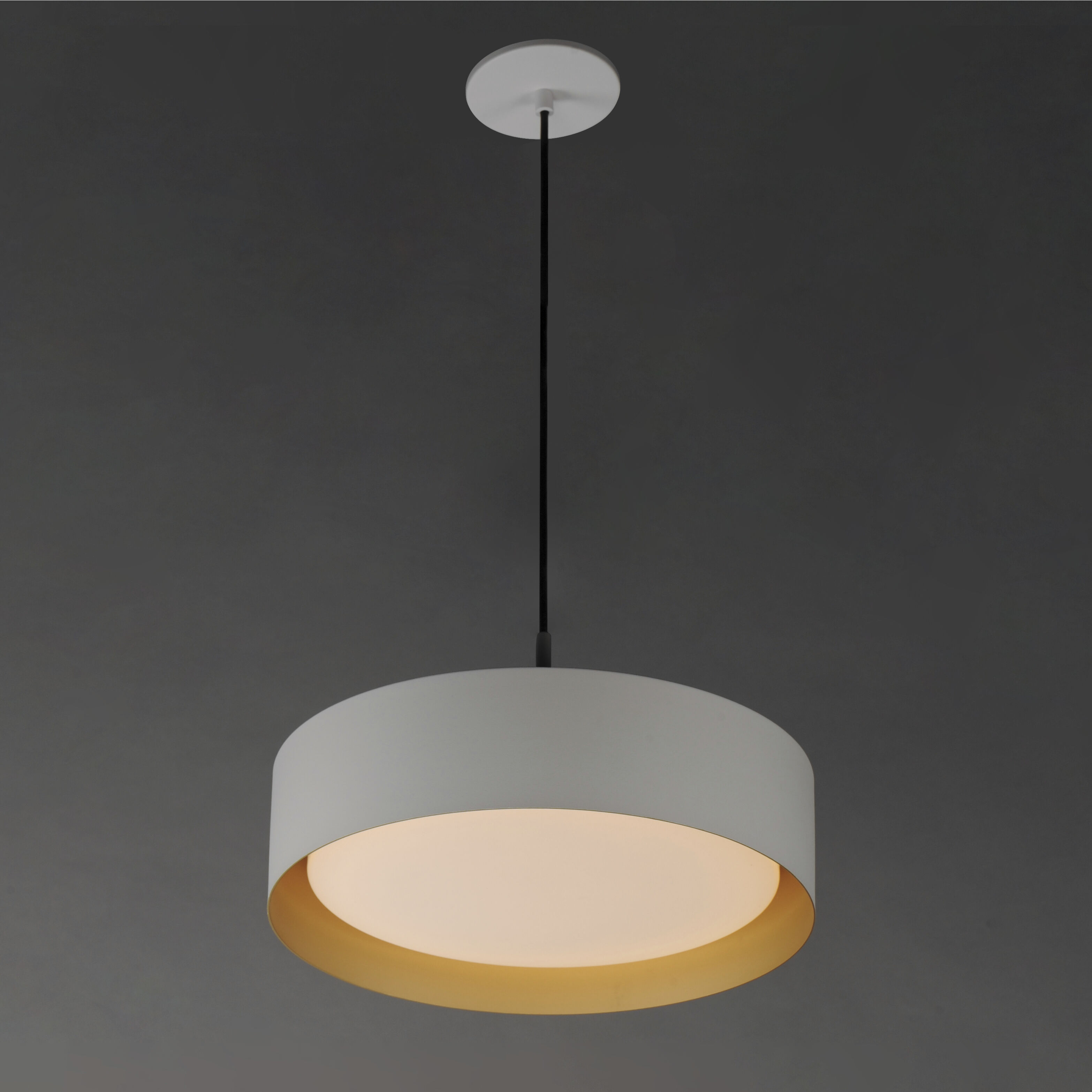 Echo LED 16 inch White/Gold Single Pendant Ceiling Light