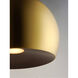 Palla LED 15.75 inch Satin Brass and Coffee Single Pendant Ceiling Light in Satin Brass/Coffee