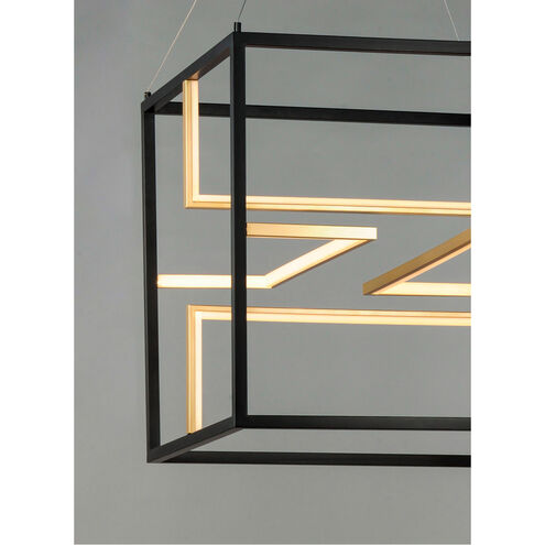 Chamber LED 23.75 inch Black and Gold Single Pendant Ceiling Light