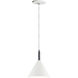 Funnel LED 7.75 inch White and Polished Chrome Single Pendant Ceiling Light