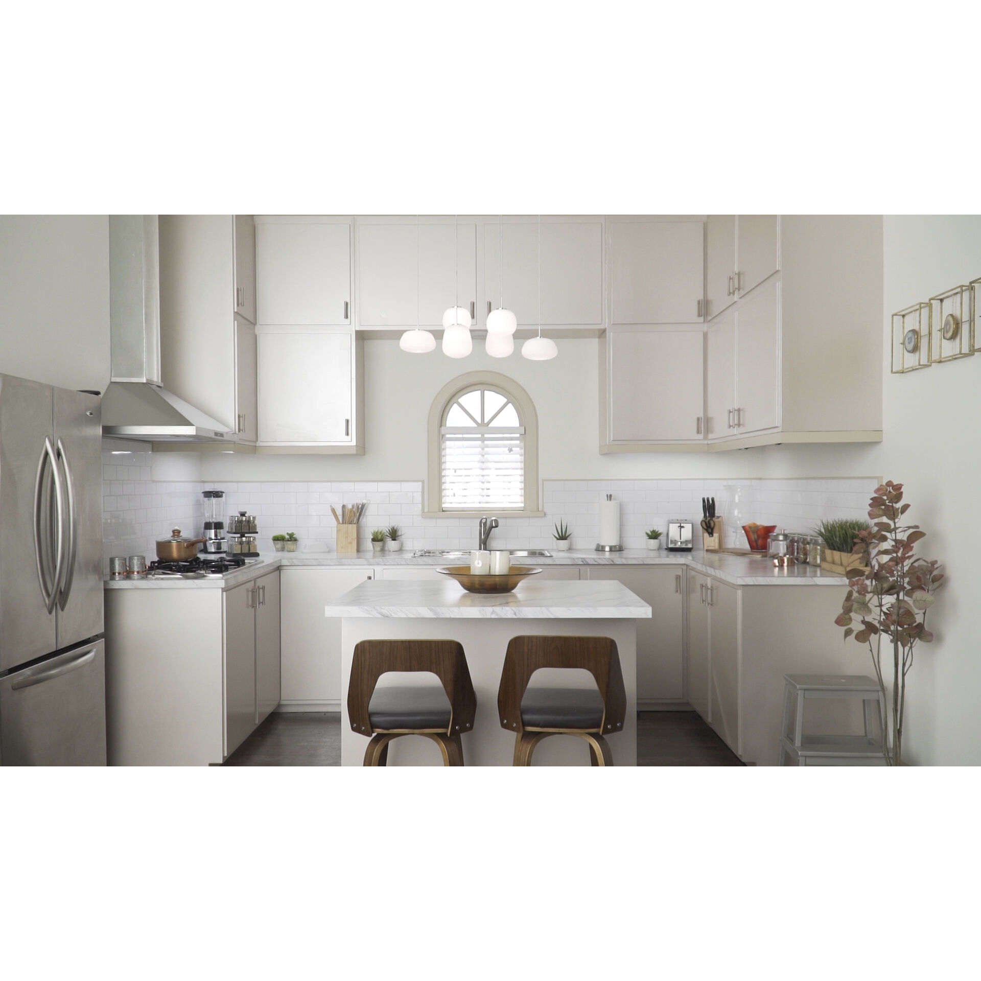 Puffs LED 11.8 inch White Multi-Light Pendant Ceiling Light