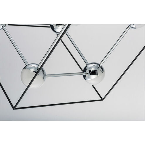 Ion LED 22.25 inch Black and Polished Chrome Single Pendant Ceiling Light