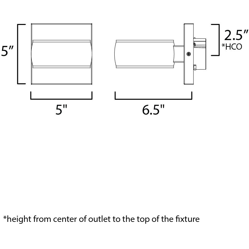 Modular LED 5 inch Black Outdoor Wall Sconce