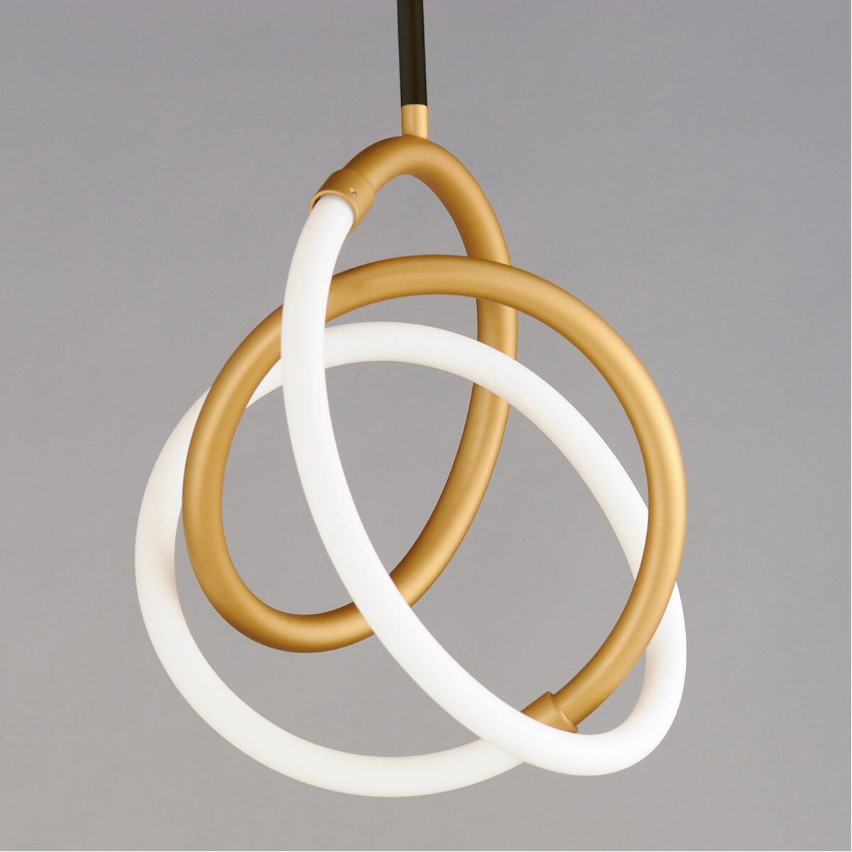 Mobius LED 10.5 inch Black and Gold Mini Pendant Ceiling Light