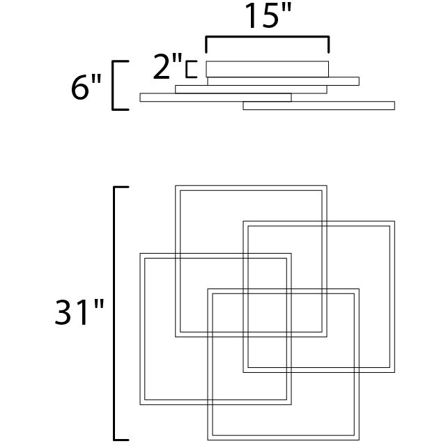 Traverse LED LED 31 inch Champagne Flush Mount Ceiling Light