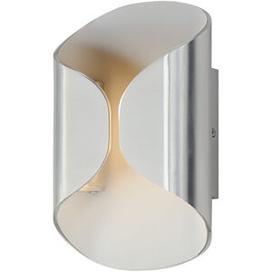 Folio LED 9.75 inch Satin Aluminum with White Outdoor Wall Mount
