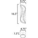 Manta Wall Sconce Wall Light in Polished Chrome, Clear Ribbed