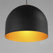 Foster LED 19.75 inch Black and Gold Single Pendant Ceiling Light in Black/Gold