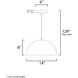 Hemisphere LED 14 inch Gloss Black and Aluminum Single Pendant Ceiling Light