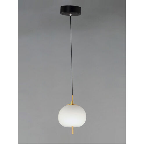 Quest LED 6.25 inch Black and Gold Mini Pendant Ceiling Light