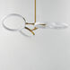 Hoopla LED 33 inch White and Gold Chandelier Ceiling Light in White/Gold