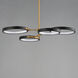Hoopla LED 33 inch Black and Gold Chandelier Ceiling Light in Black/Gold