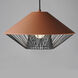 Phoenix LED 15.5 inch Brick with Black Single Pendant Ceiling Light in Brick and Black