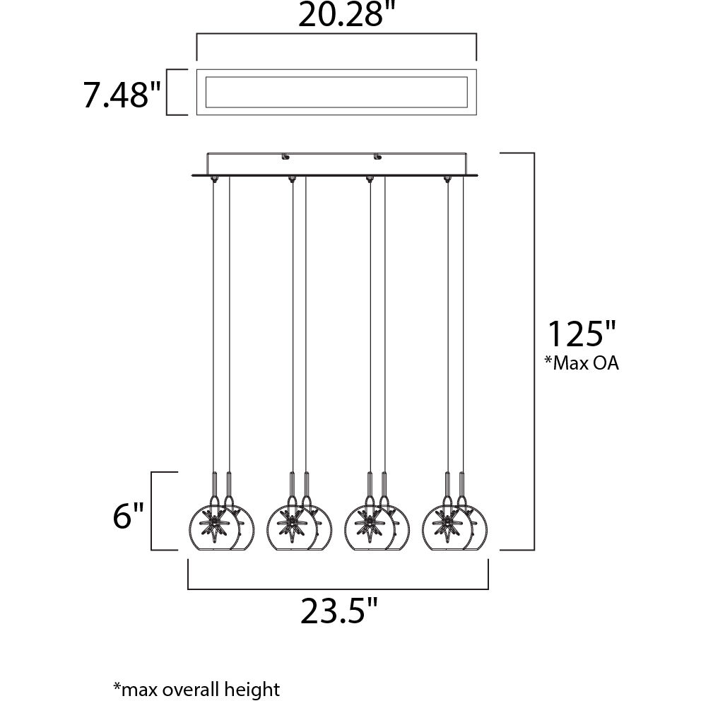 Starburst Linear Pendant Ceiling Light