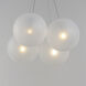 Burst LED 17 inch Satin Nickel Multi-Light Pendant Ceiling Light in Translucent Frost