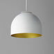 Foster LED 9.75 inch White and Gold Mini Pendant Ceiling Light in White/Gold