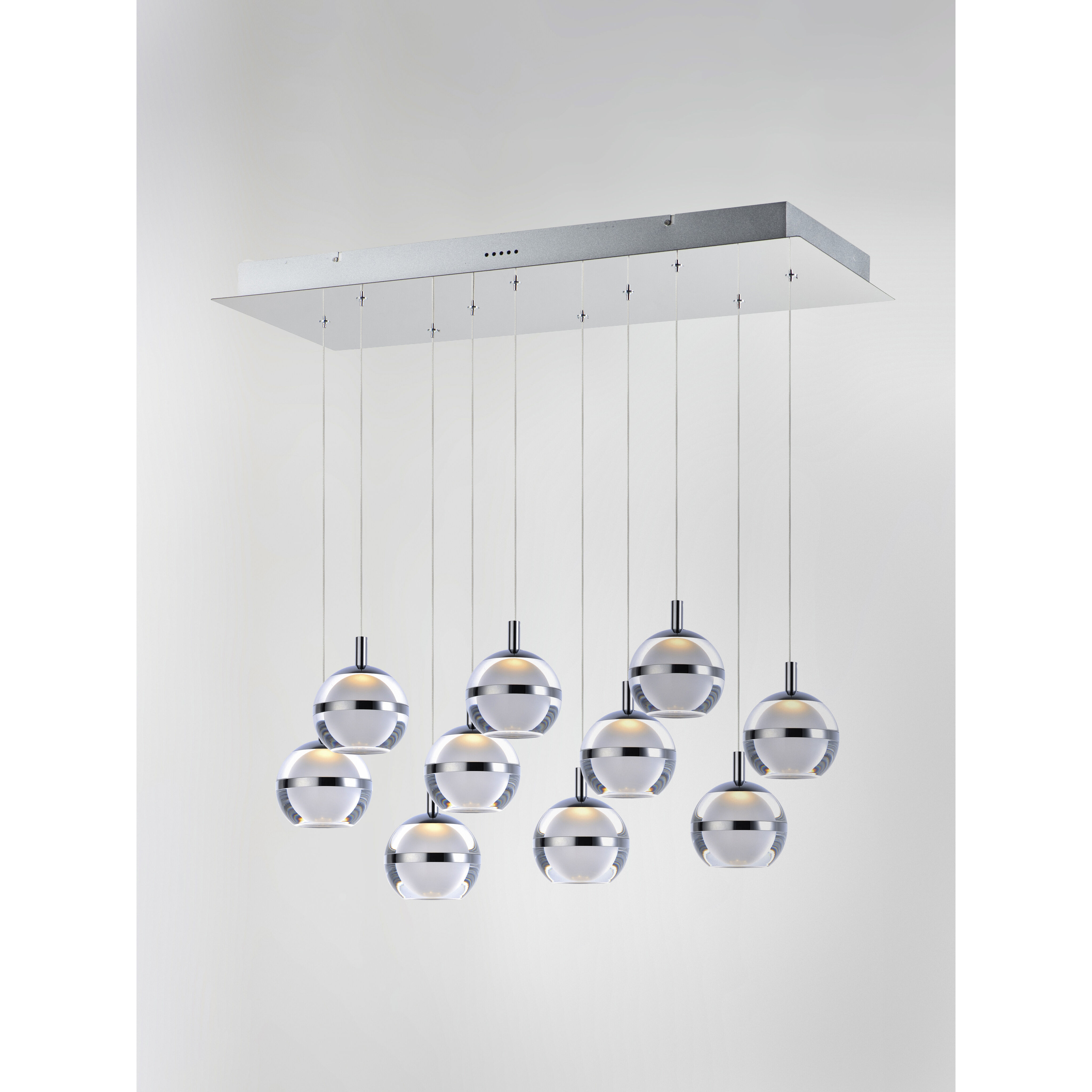 Swank LED 12.5 inch Polished Chrome Multi-Light Pendant Ceiling Light