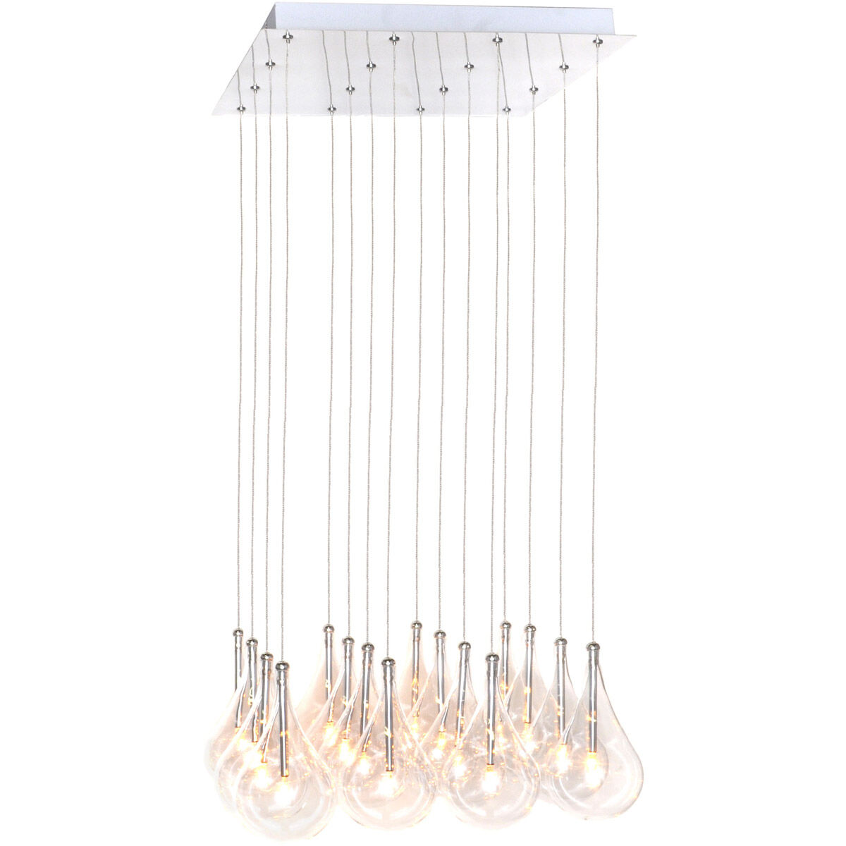 Larmes 16 Light 19 inch Polished Chrome Multi-Light Pendant Ceiling Light