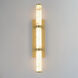 Aragon Wall Sconce Wall Light in White Alabaster and Gold