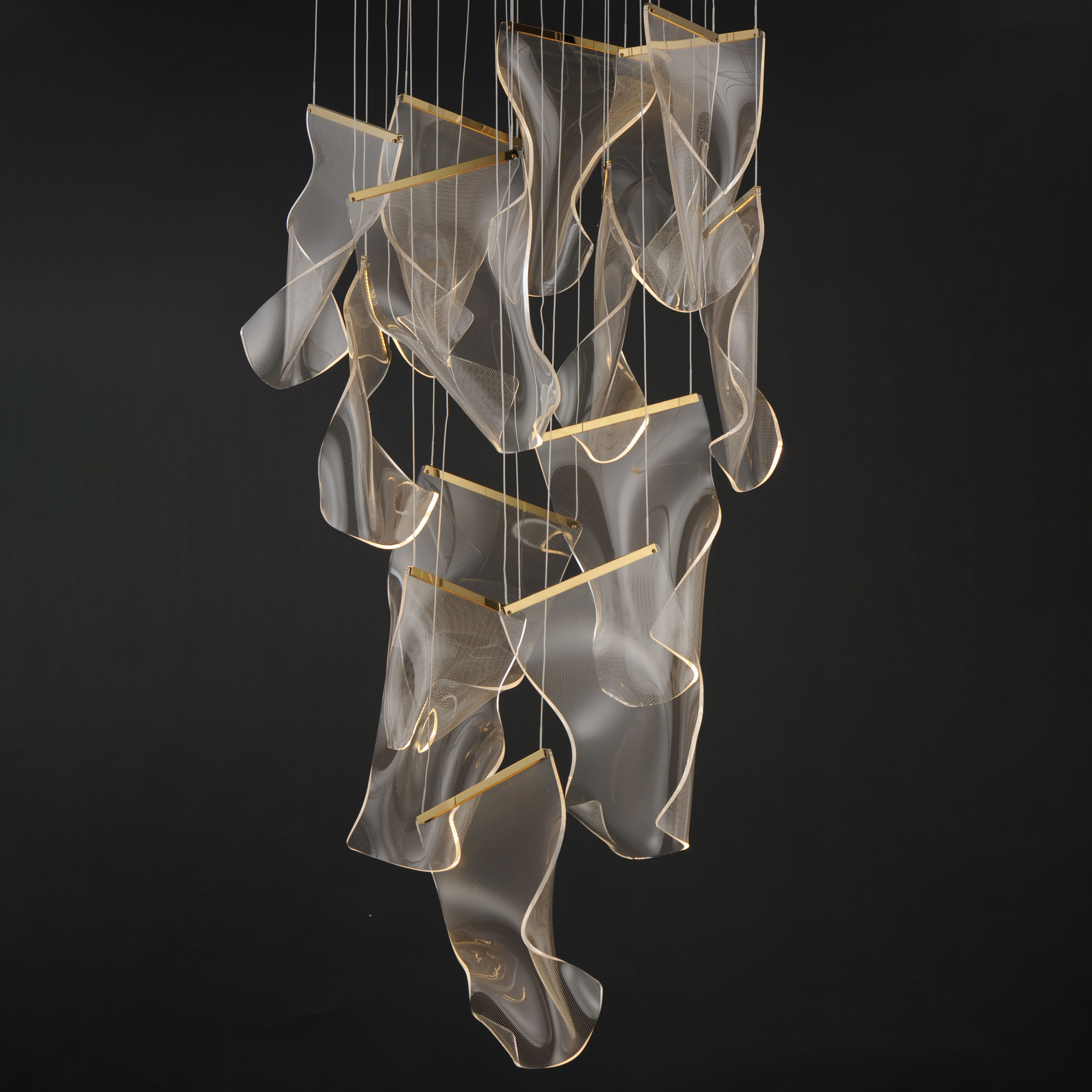 Rinkle LED 27.5 inch French Gold Multi-Light Pendant Ceiling Light